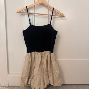 Black and Tan Spaghetti Strap Romper Size S